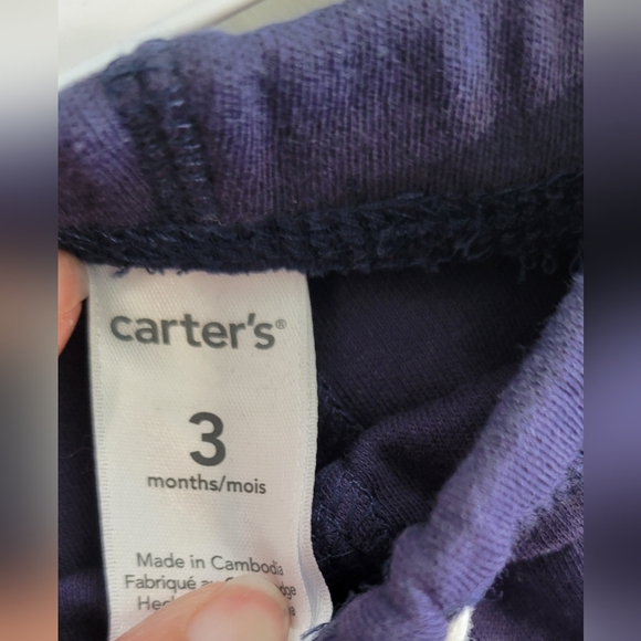 NWT Carter's Boy's 2 Pc Set 3 Months Winter Dog Baby Blue Sweatpants Baby Gift - Picture 2 of 4